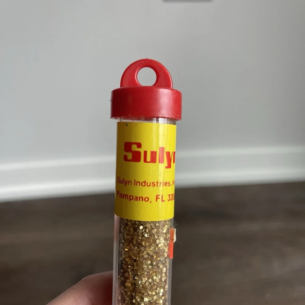 SUYLN VTG Aluminium SPARKLE Christmas Glitter GOLD Green‎ RED BLUE Crafting Mcm